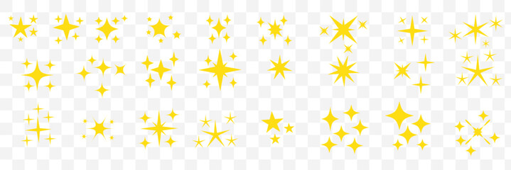 blinking shining star, sparks and sparkle shapes vector illustration. sparkle star icon set. simple star burst symbo. Different twinkling stars collection. Star icons. Twinkling stars. Sparkles, 