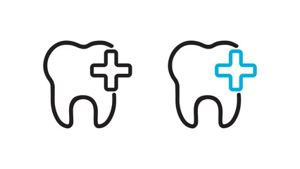 Healthy tooth line icon, outline vector sign, linear style pictogram isolated on white. Symbol, logo illustration.