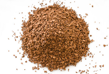 Intant coffee on white background.