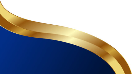 Blue and Gold Luxury Corner Border Illustration