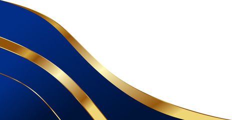 Blue and Gold Luxury Corner Border Illustration