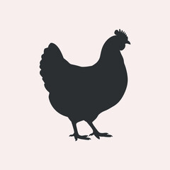 Chicken Vector Illustration Farm Animal Poultry Bird Silhouette