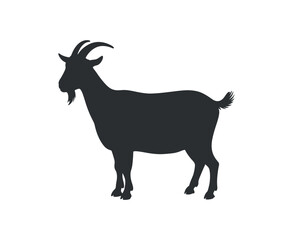 Goat Vector Illustration Farm Animal Livestock Silhouette Isolated
