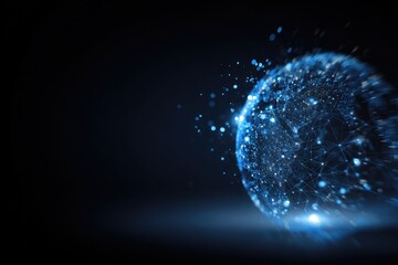Abstract digital sphere on dark background