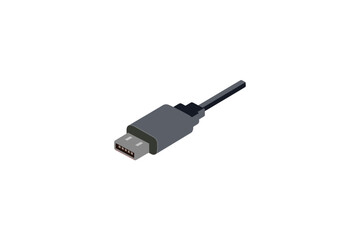 usb cable on white background