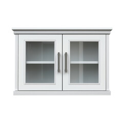 Obraz premium White Cabinet with Glass Doors isolated on a transparent background