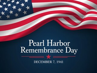 Honoring pearl harbor remembrance day with the american flag and december 7 1941 date