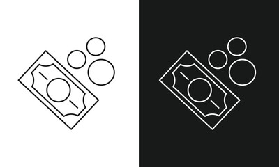 Cash Money Icon with Banknote and Coins for Finance, Payment, and Banking Transactions.