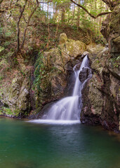 静岡県浜松市　秋の仙厳の滝　パノラマ
