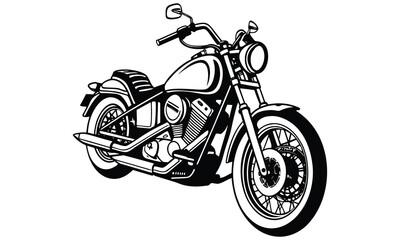 Fototapeta premium Dynamic Motorcycle Vector Illustration | Racing Rider in Action | Black and White Speed Art