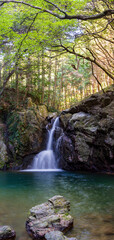 静岡県浜松市　秋の仙厳の滝　パノラマ
