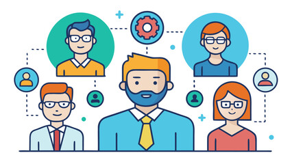 Office workers icon pack. Planning, project management, workflow, deadline. Editable stroke. Vector illustration.