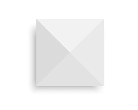 Square tent top view. Gazebo awning. Event, exhibition, cafe or kiosk sunshade. Beach umbrella shape. Market canopy mockup. Vector realistic illustration.