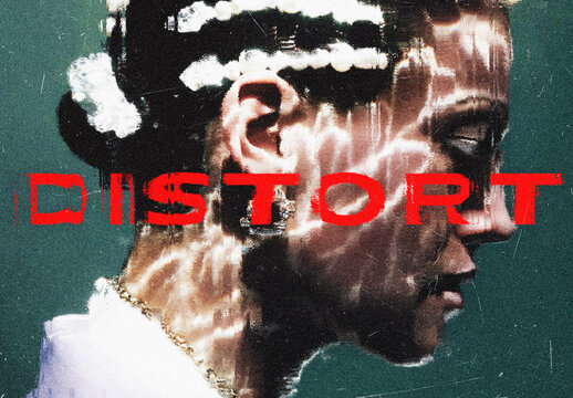 Distort Photo Effect Mockup