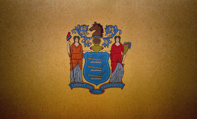 Flag of New Jersey on a paper