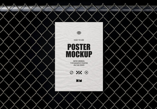 Fence Poster Mockup