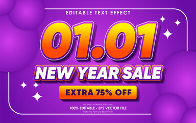 Fototapeta premium Editable new year sale text effect