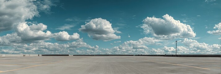 Elegant photo of vast open landscape under a dramatic cloudy sky with a distant structure.