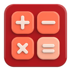 Obraz premium Modern Calculator App Icon. 3D Illustration.