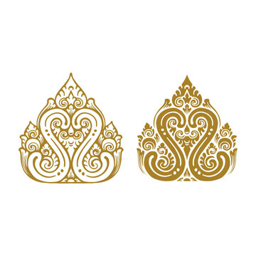 Balinese ornament line art vector premium 3