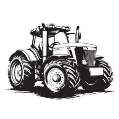 old tractor isolated on white