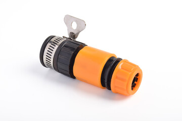 Faucet to hose connector isolated on white background