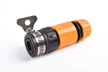 Faucet to hose connector isolated on white background