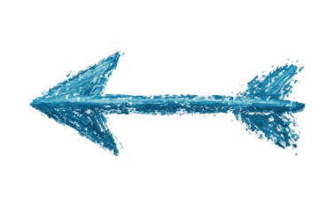 Blue arrow pointing both ways isolated on a transparent background