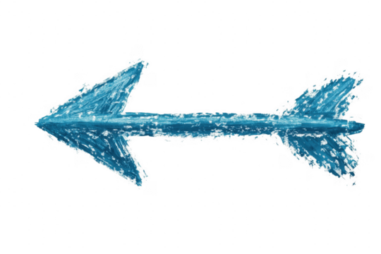 Blue arrow pointing both ways isolated on a transparent background - Powered by Adobe