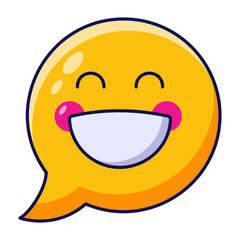 Obraz premium A flat style icon representing chat emoji