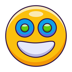 A flat style icon representing emoji face