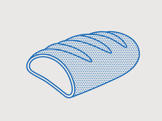 Hoagie rolls. Line art, minimalist style. Vector illustration. Bakery collection.