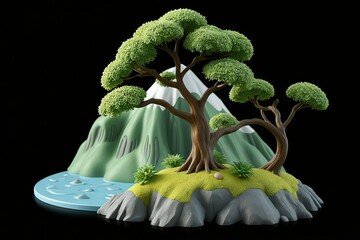 green tree with green leaves