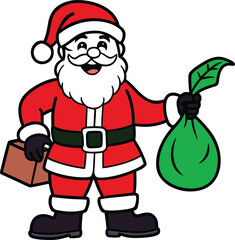 santa claus with christmas tree