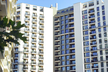 High-rise apartment buildings in Belgrade Waterfront district. Concepts of sustainable urban planning, city growth, new real estate projects, smart architecture, and emerging European business hubs.