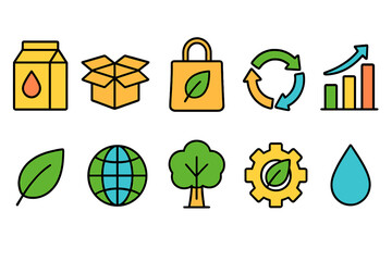 Eco-friendly, sustainable line icon set. Nature, green environment linear icons collection
