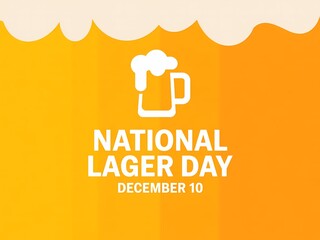 Celebrate national lager day with a festive illustration of a beer mug and frothy foam