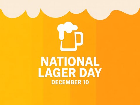 Celebrate national lager day with a festive illustration of a beer mug and frothy foam