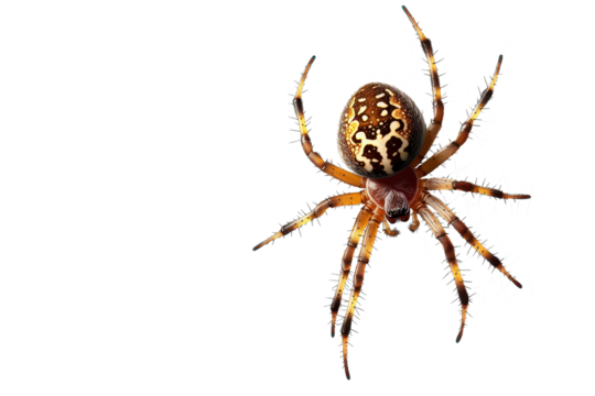 Spider hanging in a thick web in an isolated area showcasing intricate design and natural beauty