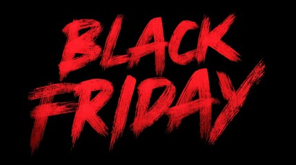 Black Friday red brushstroke text