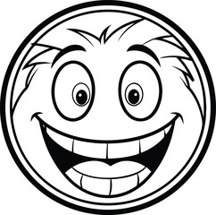  Cartoon Face with Wide Grinning Expression illustration