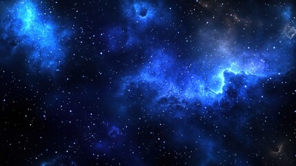 Fototapeta premium Stunning blue nebula with sparkling stars, perfect for backgrounds, science concepts, and cosmic adventures, a vibrant and dynamic space scene