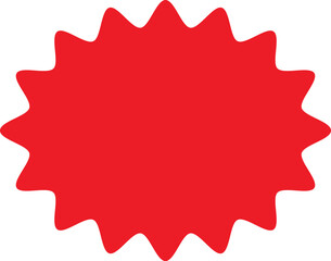 Red shopping labels collection. Sale or discount sticker. Starburst red sticker set. Special offer price tag. Supermarket promotional badge. Promo stickers with star edges. Vector, PNG