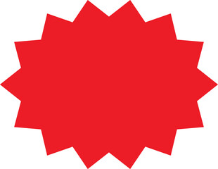 Red shopping labels collection. Sale or discount sticker. Starburst red sticker set. Special offer price tag. Supermarket promotional badge. Promo stickers with star edges. Vector, PNG