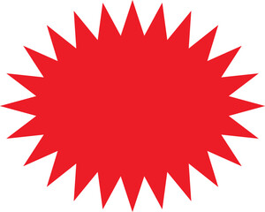 Red shopping labels collection. Sale or discount sticker. Starburst red sticker set. Special offer price tag. Supermarket promotional badge. Promo stickers with star edges. Vector, PNG