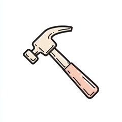 A detailed illustration of a hammer against a simple backdrop