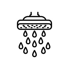 Shower Head Water Drops Icon