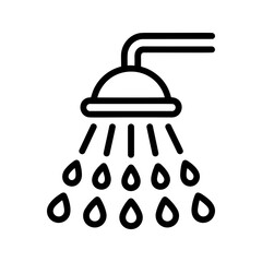 Shower Head Water Drops Icon