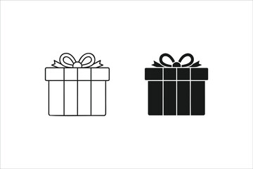 Gift box icon, isolated on white background
