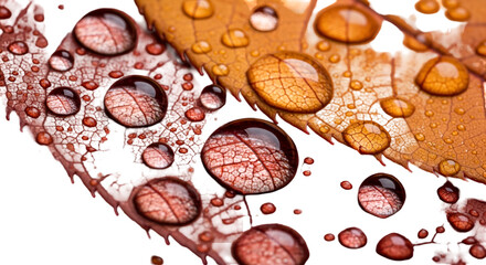 Autumn orange maple leaves against a white background